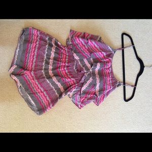 Parker Other - parker grey and pink chevron romper Parker Other - parker grey and pink chevron romper